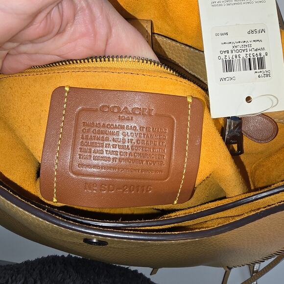 Coach 1941 Whiplash Saddle Bag Fringe Braided Pebble Leather Camel Brown NWT - Picture 7 of 15